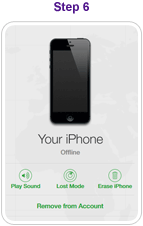 Step 6 - Select Remove from Find My iPhone (bottom of screen)
