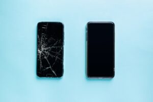 cracked phone and normal phone