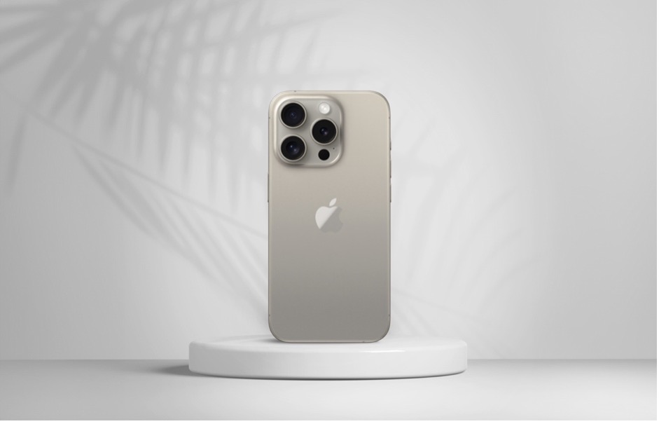 A phone on a white platform