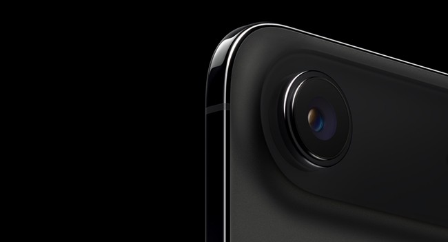 Black iphone air camera zoomed in