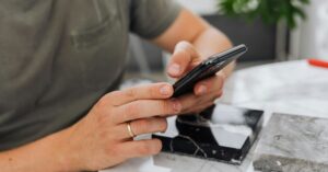A person holding a phone