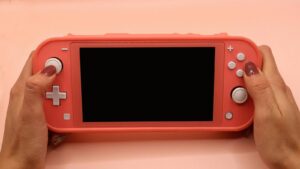 Coral coloured Nintendo Switch Controller