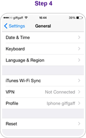 Step 4 - Select Reset