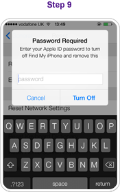 Step 9 - Enter Apple ID password when prompted